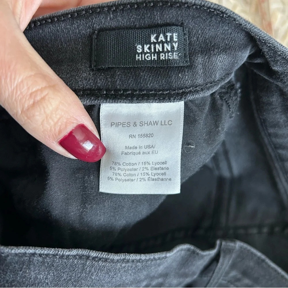 Veronica Beard kate skinny high rise black raven jeans inner slit sz 26/2 #243. - Picture 10 of 13